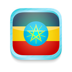 Image showing Smart phone button with Ethiopia flag