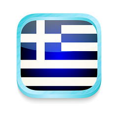 Image showing Smart phone button with Greece flag