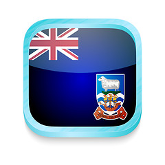 Image showing Smart phone button with Falkland Islands flag