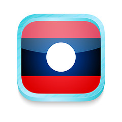 Image showing Smart phone button with Laos flag