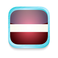 Image showing Smart phone button with Latvia flag