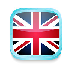 Image showing Smart phone button with United Kingdom flag