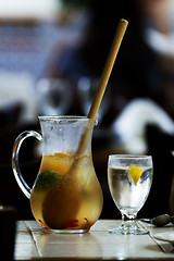 Image showing A pitcher of sangria