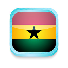 Image showing Smart phone button with Ghana flag