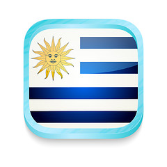 Image showing Smart phone button with Uruguay flag