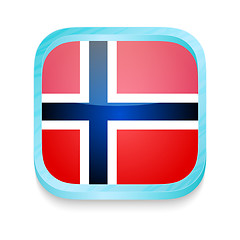 Image showing Smart phone button with Norway flag