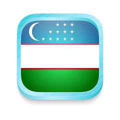 Image showing Smart phone button with Uzbekistan flag