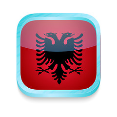 Image showing Smart phone button with Albania flag