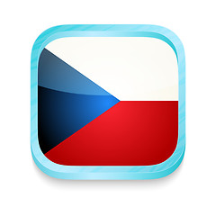 Image showing Smart phone button with Czech Republic flag