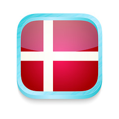 Image showing Smart phone button with Denmark flag