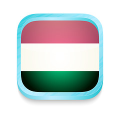 Image showing Smart phone button with Hungary  flag