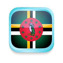 Image showing Smart phone button with Dominica flag