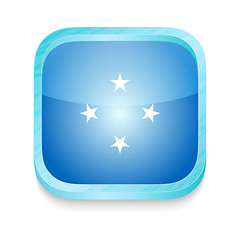 Image showing Smart phone button with Micronesia flag