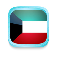 Image showing Smart phone button with Kuwait flag