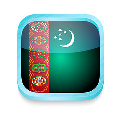 Image showing Smart phone button with Turkmenistan flag