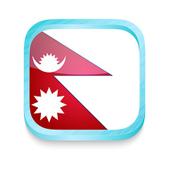 Image showing Smart phone button with Nepal flag