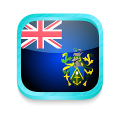 Image showing Smart phone button with Pitcarin Islands flag