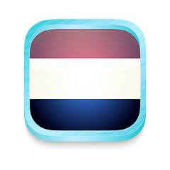 Image showing Smart phone button with Netherlands flag