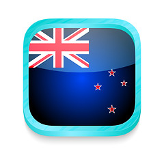Image showing Smart phone button with New Zealand flag