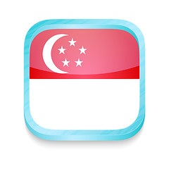 Image showing Smart phone button with Singapore flag