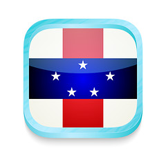 Image showing Smart phone button with Netherlands Antilles flag