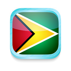 Image showing Smart phone button with Guyana flag