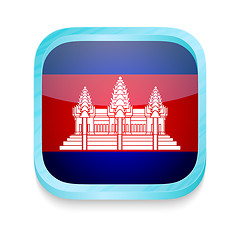 Image showing Smart phone button with Cambodia flag