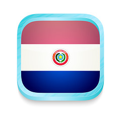 Image showing Smart phone button with Paraguay flag