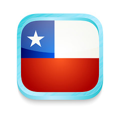 Image showing Smart phone button with Chile flag