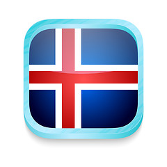 Image showing Smart phone button with Iceland flag