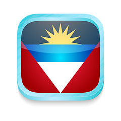 Image showing Smart phone button with Antigua and Barbuda flag