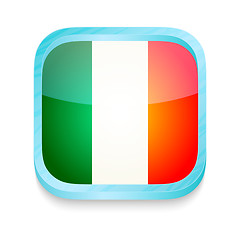 Image showing Smart phone button with Ireland flag