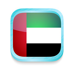 Image showing Smart phone button with United Arab Emirates flag