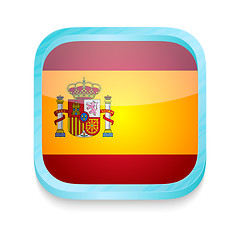 Image showing Smart phone button with Spain flag