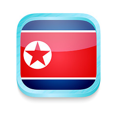 Image showing Smart phone button with North Korea flag