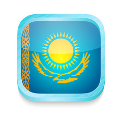 Image showing Smart phone button with Kazakhstan flag