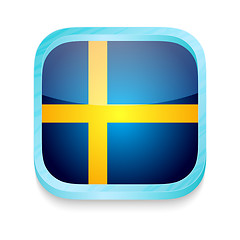 Image showing Smart phone button with Sweden flag