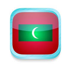 Image showing Smart phone button with Maldives flag
