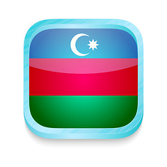 Image showing Smart phone button with Azerbaijan flag
