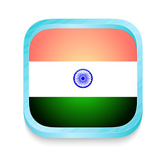 Image showing Smart phone button with India flag