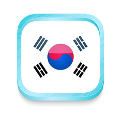 Image showing Smart phone button with South Korea flag