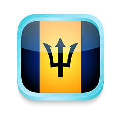 Image showing Smart phone button with Barbados flag