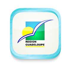 Image showing Smart phone button with Region Guadeloupe flag