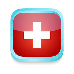 Image showing Smart phone button with Switzerland flag