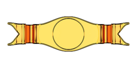 Image showing Golden emblem or label with blank circle shape