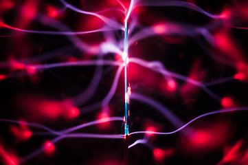 Image showing Science abstract: Plasma gas beams and traces pattern