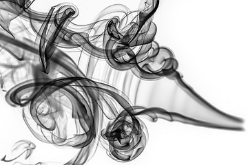 Image showing Abstract pattern: black smoke swirls and curves 