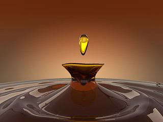Image showing Drinks: splash and drop of brandy