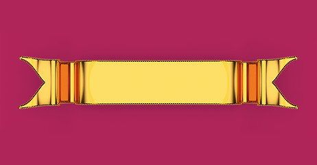 Image showing Golden blank ribbon with ripples useful as badge or emblem 