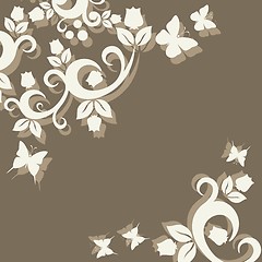 Image showing vintage ornament with floral elements for invitation or greeting card